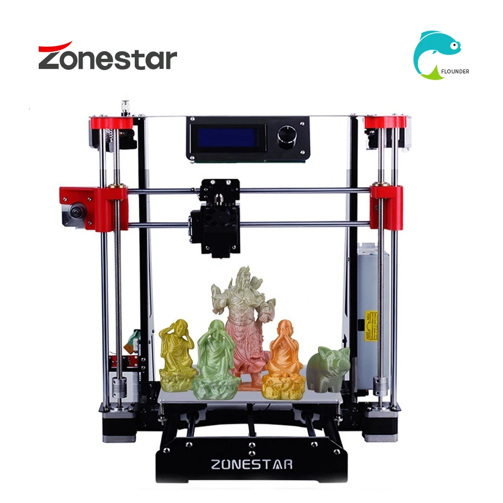 Цена ZONESTAR Лидер продаж дешевый двойной экструдер черный металл A8 i3 Авто микс открытый источник обновления лазерная гравировка RepRap 3d принтер DIY к...