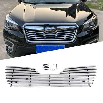 

ABS Chrome Front Grille Cover For Subaru Forester SK 2019 Car Decorate Accessories Grille Cover Mesh Trim