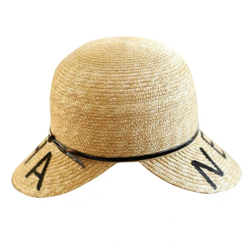 Summer Hat Women Panama Straw Hat Fedora Beach Vacation Double Brim Visor Star Casual Hats for Women Sombrero Female Dress Hat