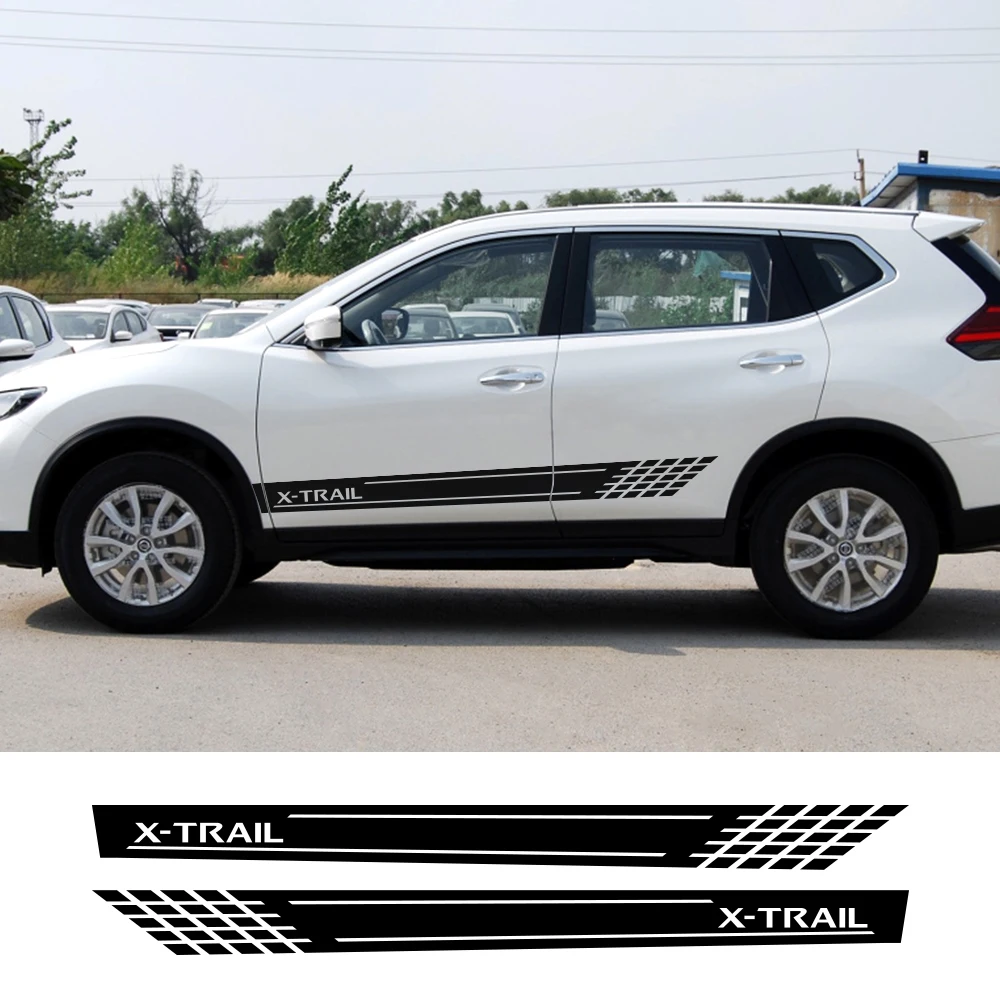 2 шт. автомобиль длинной стороне полосатые наклейки для Nissan X Trail виниловая пленка