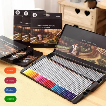 

Drawing Colored pencils Watercolor Pencil Art Set School painting supplies with watercolor brush 24/36/48Colors