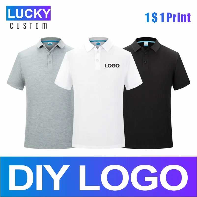 

Men's 100% Cotton Short-sleeved Polo Shirt Custom Printed Embroidery Logo Pure Color Breathable Pure Shirt 4xl