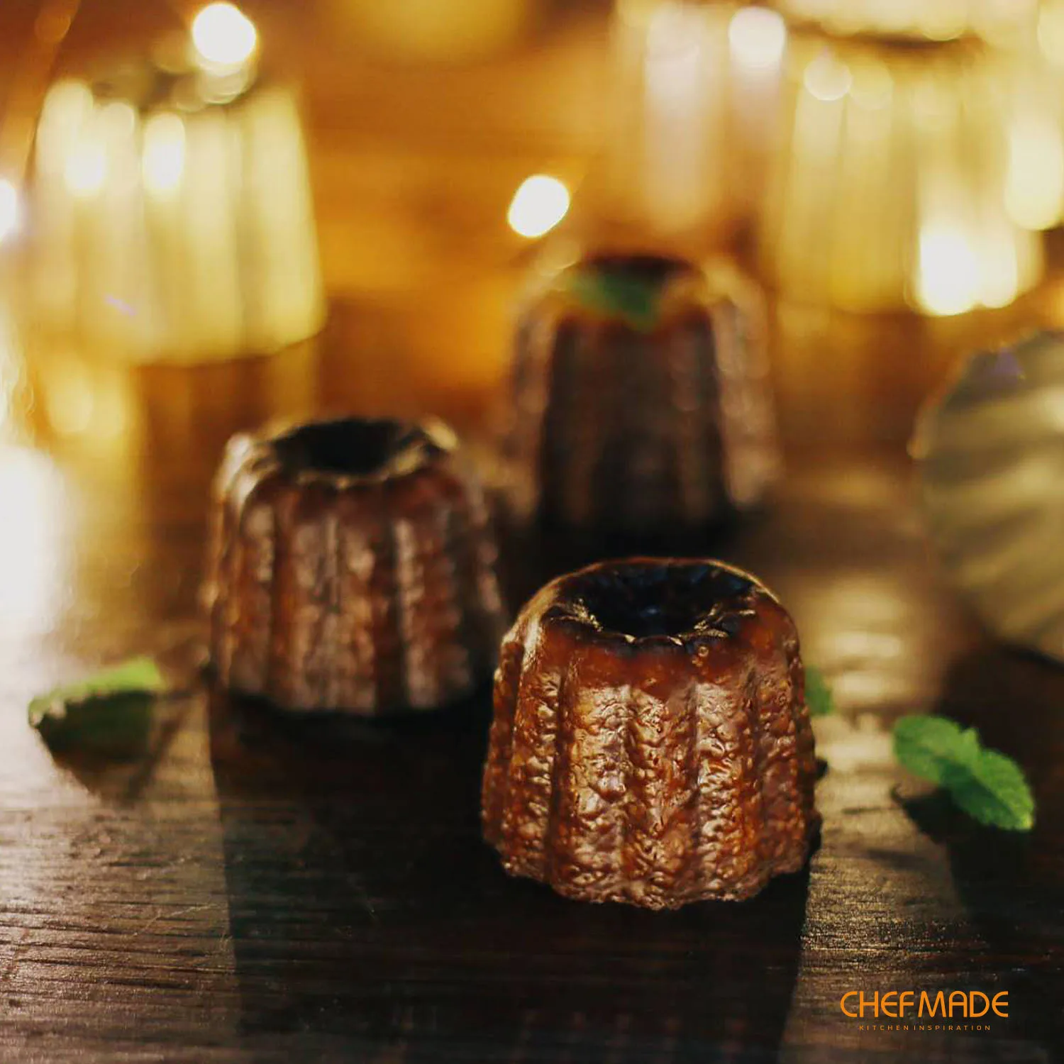 CHEFMADE Медь Canele пресс форм 6 шт. 2 дюймовый Cannele маффинов стаканчик) и Управлением по