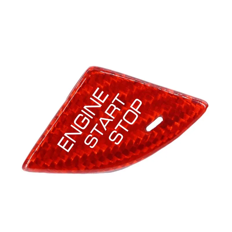 Car Real Carbon Fiber Engine Start Buttons Cover Cap Trim Fit For Cadillac ATS