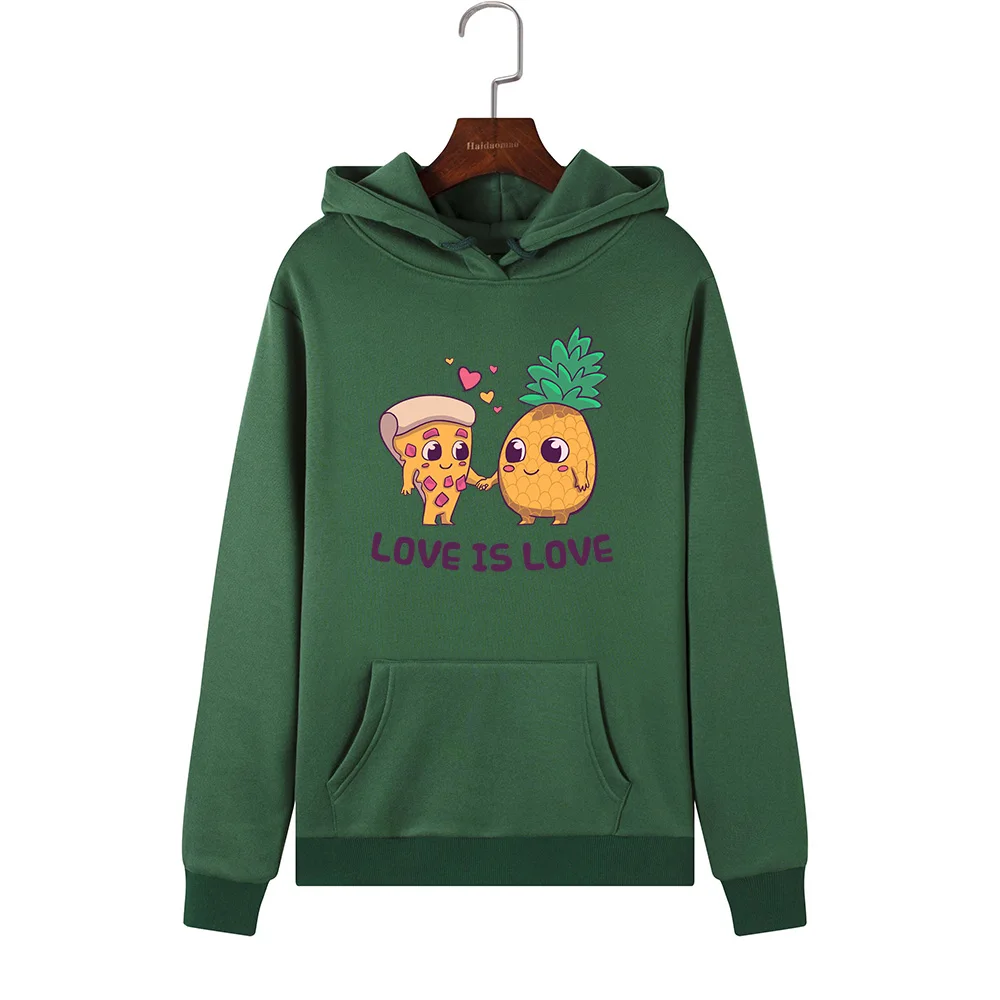 Najtaniej Kobiety bluzy z kapturem bluzy z kapturem bluza z kapturem Pizza ananasowa drukuj jesień sweter zimowy kobiet bluza z kapturem topy ubrania znosić