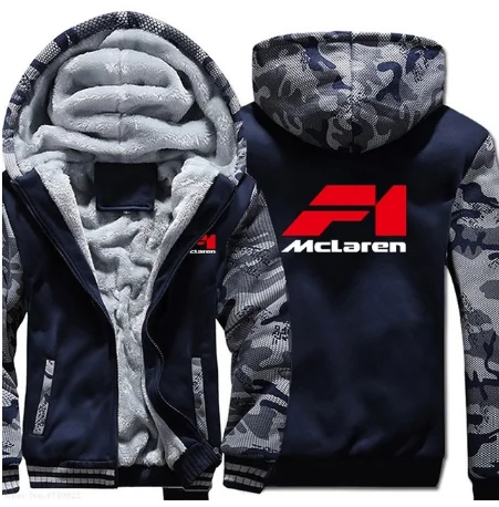 4 New Winter Fleece Hoodies men Zipper for Mclaren sweatshirt Casual coat male Thicken jackets Tops-01 f - Цвет: 4