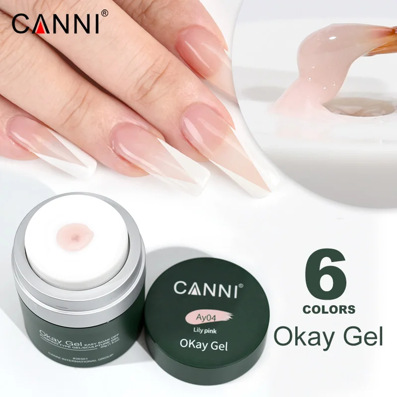 CANNI New Arrival 30g OKay Gel Self Leveling Nude Color Camouflage Air Pump Extension Nail Gel Varnish Semi Permanent Venalisa