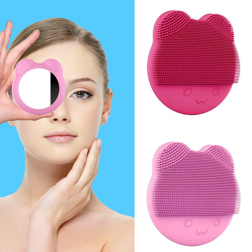 Электрическая Водонепроницаемая щетка для чистки лица с зеркалом|Устройство