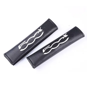 

2pcs Auto Accessories Sticker Shoulder Pad Seat Belt Cover For Fiat 500 X 124 For Abart Punto Ducato Palio Bravo Car Styling