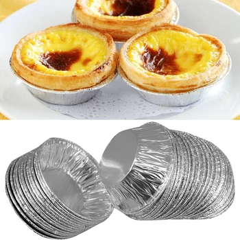 

125pcs/250pcs 450ML Disposable Aluminum Circular Cupcake Foil Pan Containers with Cardboard Lids for Cooking Roasting Baking