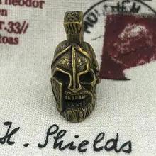 1 шт. Ретро латунный медный Спартанский шлем Череп EDC бусы на веревочке нож бусы Парашютная веревка шнур ожерелье браслет ремешок Подвески