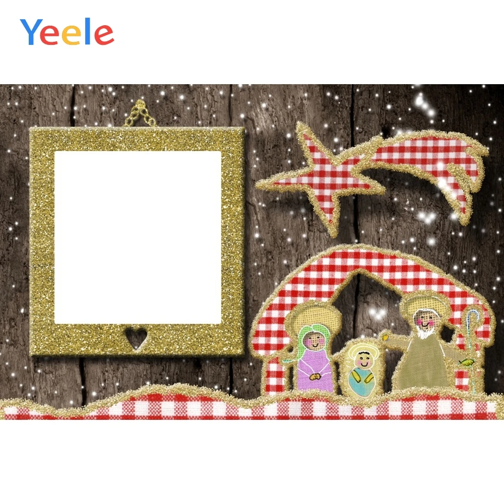 

Yeele Christmas Nativity Scene Golden Glitter Photocall Baby Photography Backgrounds Photographic Backdrops for Photo Studio