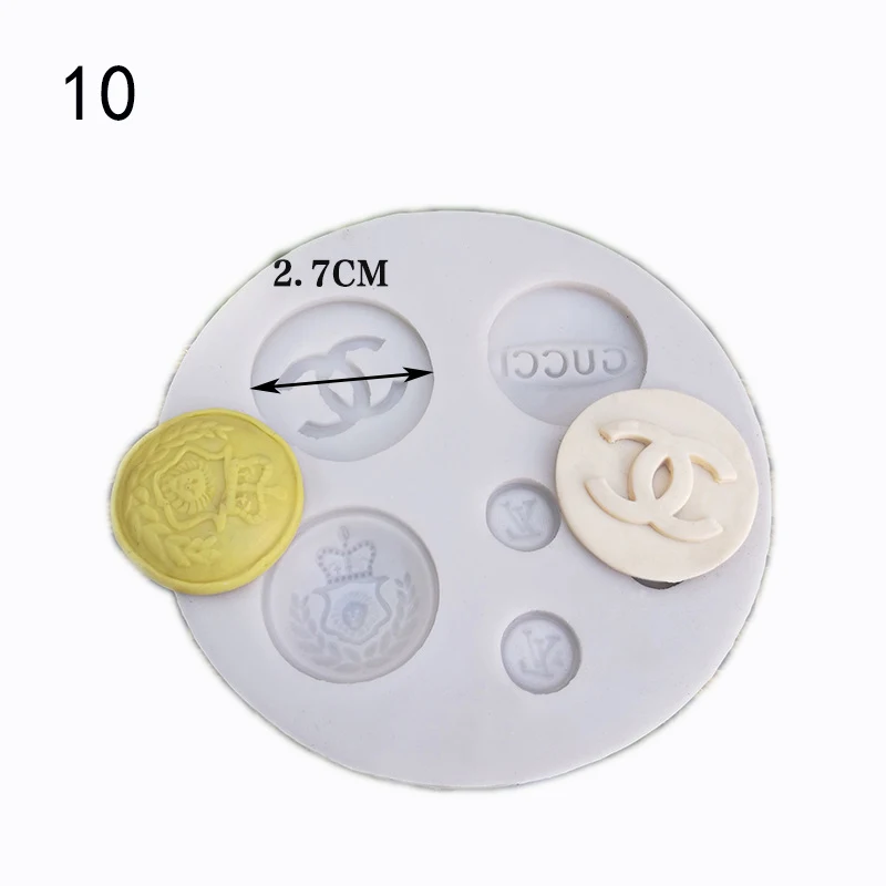 New Luxury Brand Logo Silicone Mould Handmade Soap Mold SugarCraft Fondant Cake Decorating Tools Cupcake Baking Candy Model Tool2