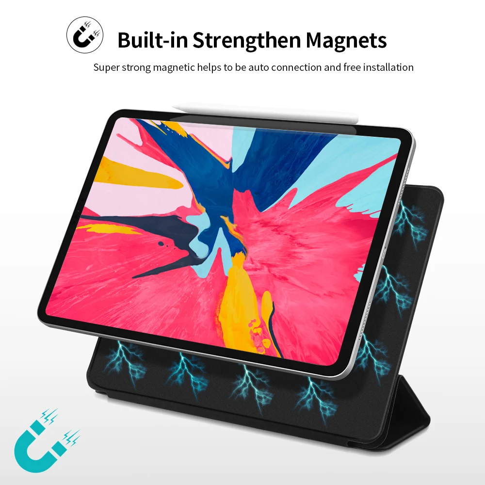 For iPad Pro 11 Case for iPad Pro 12.9 2018 Funda Magnetic Ultra Slim Smart Cover for iPad 11 inch Case Support Wireless Charge