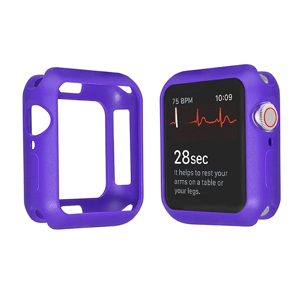 Мягкий силиконовый чехол для Apple Watch 5 4 3 2 1 42 мм 38 мм полная защитная оболочка для IWatch 5 4 40 мм 44 мм чехол для Apple Watch - Цвет: 11 Grape