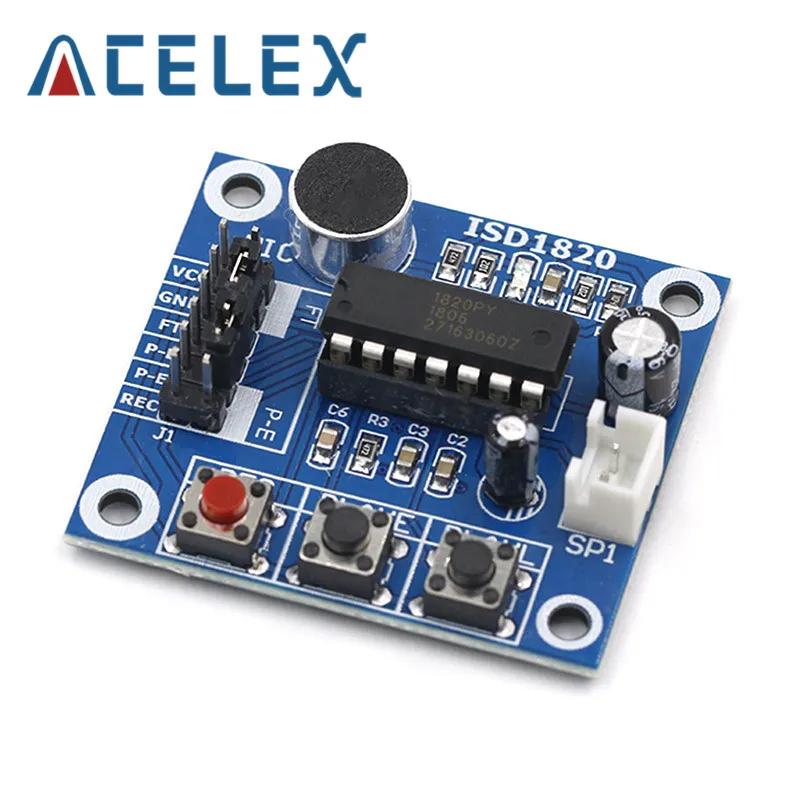 ISD1820 модуль записи голосовой Голосовая плата телетелефона с микрофонами +