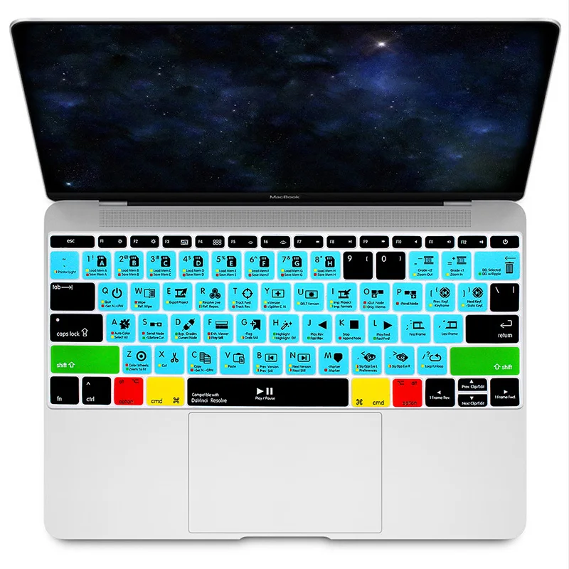 Силиконовая накладка на клавиатуру HRH AI Davinci водостойкая для Macbook New Pro 13 дюймов A1708