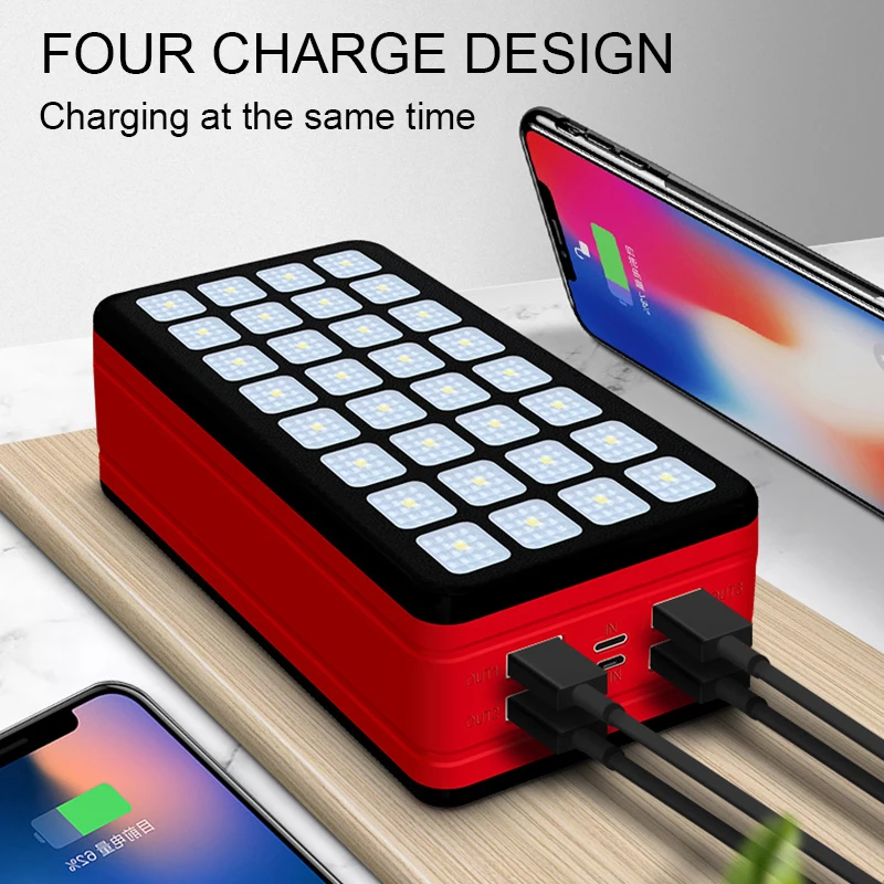 99000mAh Large Capacity Solar Power Bank 4 USB Fast Charging Phone Chaeger Outdoor Travel External Battery for Xiaomi Samsung power bank