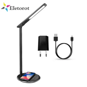 

QI Wireless Charging 2 In 1 LED Table Desk Lamp Dimmable Touch Timer Eye Protection Reading Light For Mobile Phone Charge