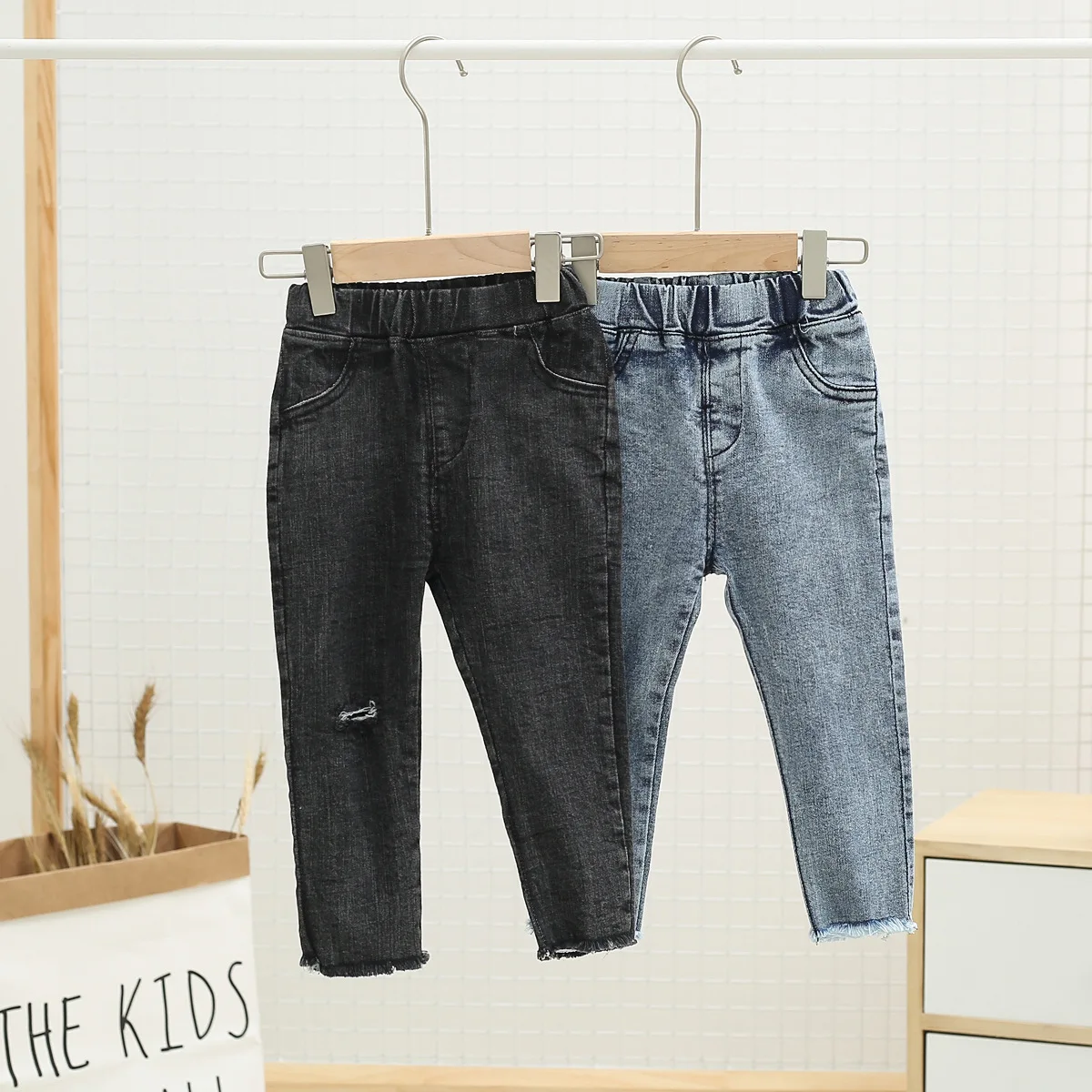 

Medium-small Childrenswear 2019 Spring New Style Baby Men And Women Children Korean-style Jeans Casual Trousers N168