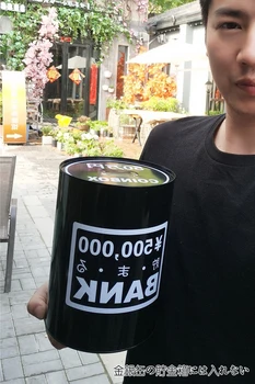 

Retro Simple Large Japanese Gold/Black Sealed Piggy Bank Tinplate Money Bank Home Decor Money Boxes Money Saving Toy Kids Gift