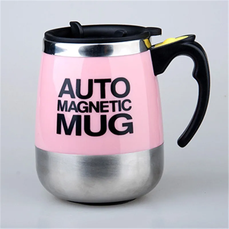 Pink Auto Magnetic 450 мл Автоматическая Магнитная кружка-мешалка Кофе молока смесительная кружка Нержавеющая сталь Термальность чашки электрический ленивый двойной изотермическая чашка - Цвет: Pink Auto Magnetic