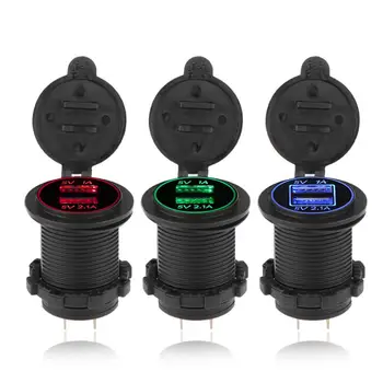 

Hot Onever Universal Cigarette Lighter Car Charger USB Vehicle DC12V-32V Waterproof Dual USB Charger 2 Port Power Socket 5V 2.1A