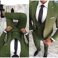 Men Suits Prom Tuxedo Slim Fit 3 Piece Groom Wedding Suits For Men Custom Blazer Terno Masuclino 3 pieces (jacket +vest +pant) 2