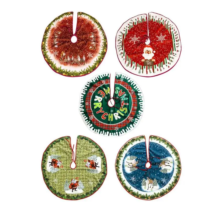 

Non-Woven Christmas Tree Skirt Aprons Round Carpet for Home Floor Mat Decor