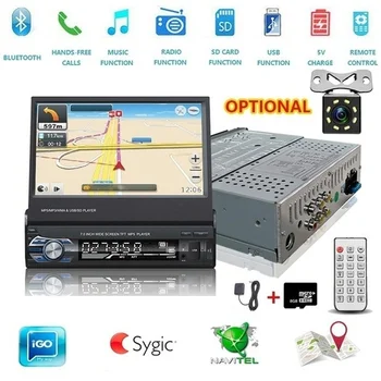 

GPS Navi Universal Car Radio 7 " Touch Screen 1DIN Car Stereo FM Bluetooth MP3 MP4 MP5 Music Audio Player 1 din Car Radio