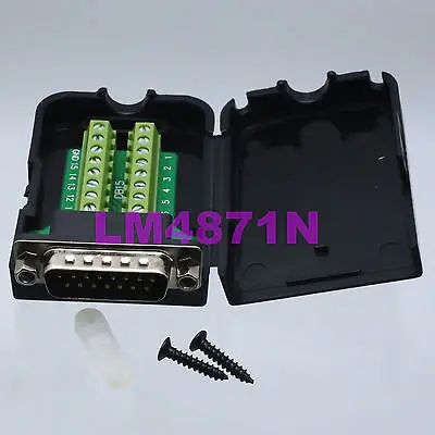DHL/EMS 20 партий DB15 DSUB 2-рядной штекер 3+ 9pin терминальный адаптер PCB разъем крышка капота гайка черный-d2