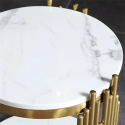 Table basse en acier inoxydable plaqué or moderne, petite table d'appoint de luxe pour salon, style nordique créatif à bout rond 