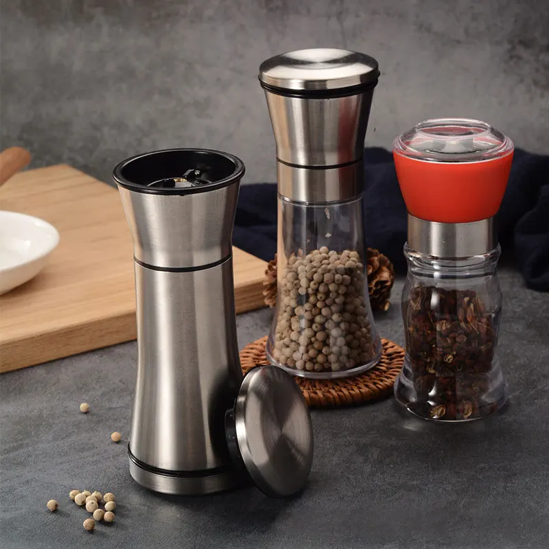 

Stainless Steel Glass Manual Pepper Salt Spice Mill Grinder Kitchen Accessories For Use In Restaurant Hotel Home Kitchen