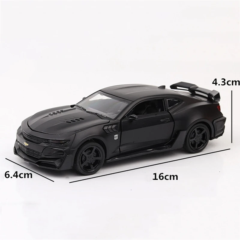 1:32 Chevrolet Camaro спортивный автомобиль матовый черный сплав литья под давлением модель автомобиля игрушка выдвижной назад мигающий для детей подарки на день рождения игрушки