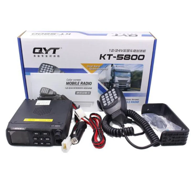 

QYT KT-5800 12V/24V Working Voltage 25W VHF / 20W UHF Dual Band Car Mobile Radio FM Mobile Transceiver Scrambler Walkie Talkie