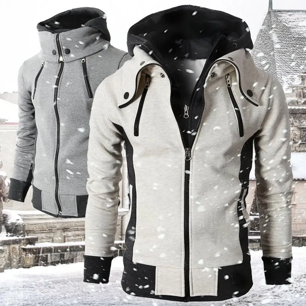 Men Jacket Fashion Men Jacket Warm Men Jacket Winter Men's Hoodie Jacket Wool Fleece Warm Jacket Fashion Pocket Jacket Q6231