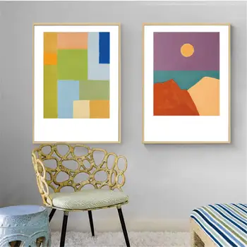 

Custom Poster Abstract Yellow And Grey#f Canvas Wall Art Picture Set Posters Home Decor Prints Abstract Prints for Room20-0923-7