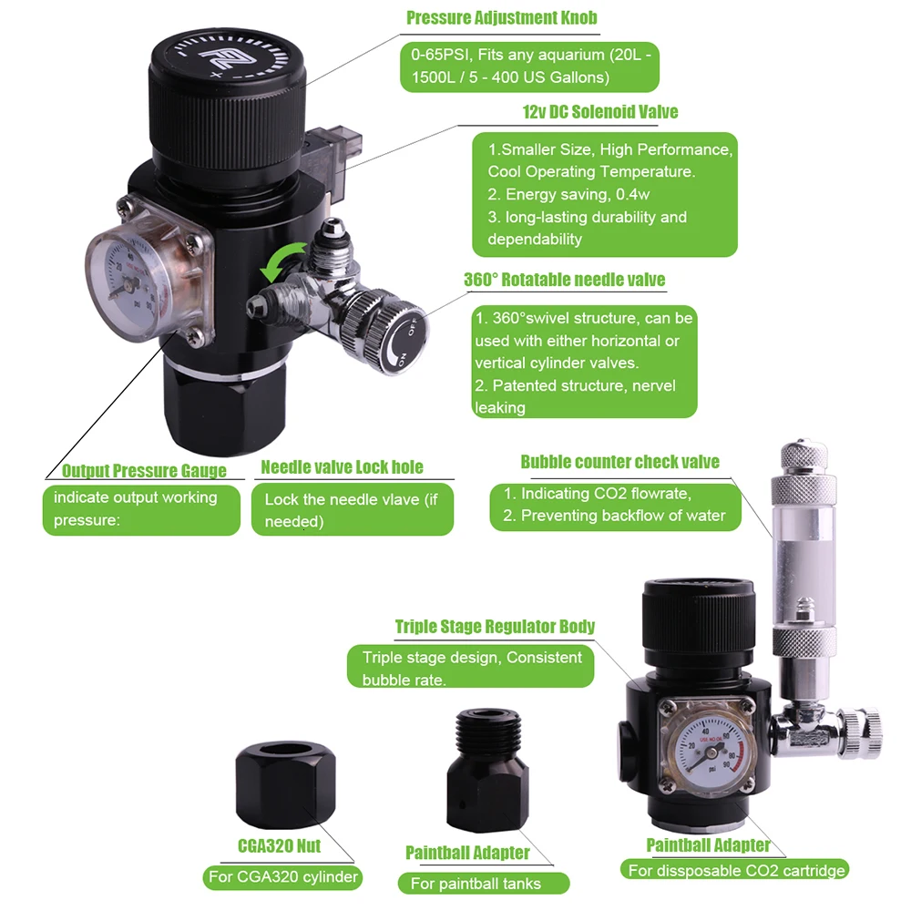 DC12V CO2 мини Регулятор аквариума дисплей с счетчиком пузырей обратный клапан для водяное растение для аквариума аквариум