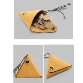 

Unisex PU Leather Coin Pouch Retro Purse Pocket Mini Wallet with Keychain