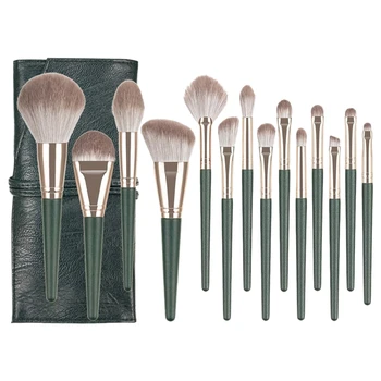 

14 Makeup Tools, Foundation, Eyeshadow, Concealer, Lip Gloss, Makeup Brushes, Makeup Tools with PU Bag