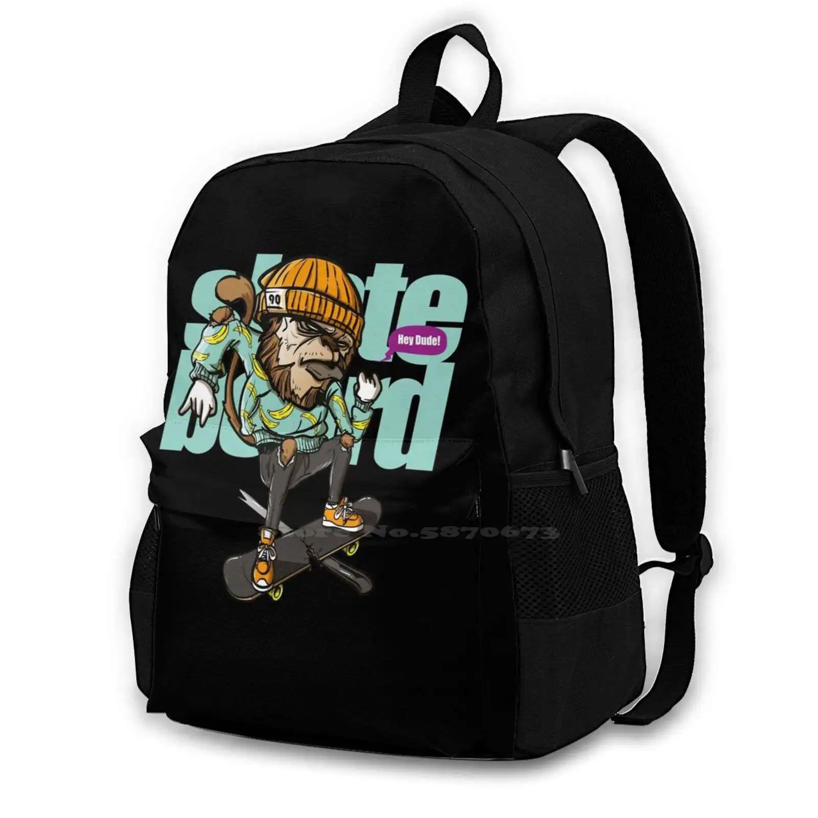 Skateboard-Hey Dude Teen College Student Zaino Laptop Borse Da Viaggio Skate Skateboard Sk8 Rischio Di Sport Estremo