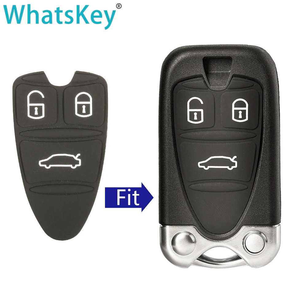 WhatsKey Новая мягкая силиконовая резина 3 кнопки дистанционного ключа автомобиля