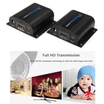 

Useful 60M IR HDMI Adapter Extender Over Single LAN RJ45 CAT5e CAT6/7 Cable