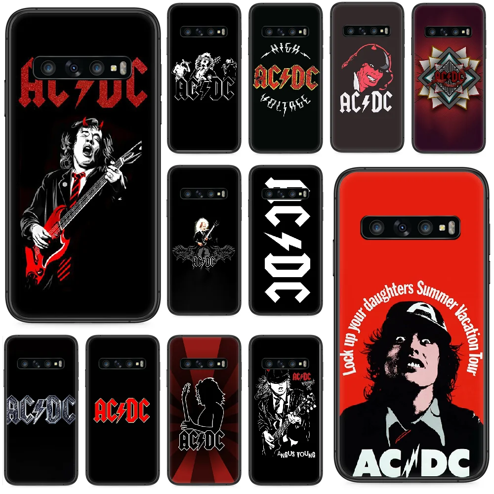 Популярный чехол rock AC DC band для телефона Samsung Galaxy S 10 20 3 4 5 6 7 8 9 Plus E Lite Uitra черный из