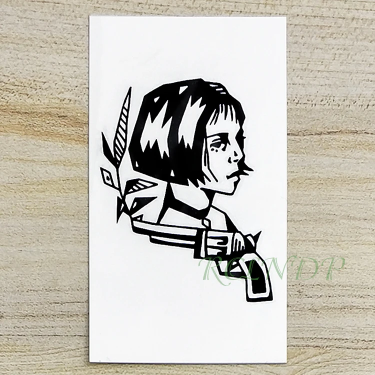 Водостойкая временная татуировка Леон смелая женщина воин, пистолет лист Mathilda tatto флэш-тату поддельные татуировки для девушек и женщин