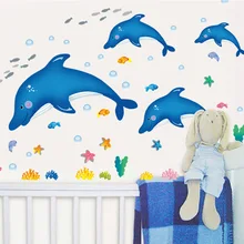 [Наклейки на стену оптом] Детская комната школьные декоративные милые Мультяшные маленькие наклейки на стене дельфина AY7177