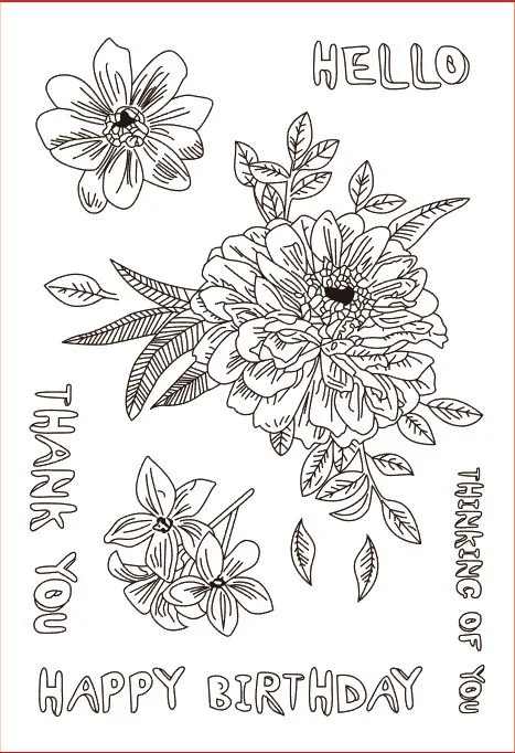 11x16 Flowers New Transparent Clear Rubber Stamp Sheet Cling Scrapbooking Photo Album PaperCard DIY Craft | Дом и сад