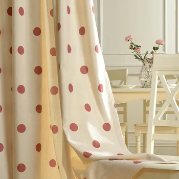 

Simple and Lovely Wave Point Polyester Cotton Printing Curtains for Living Dining Room Bedroom.