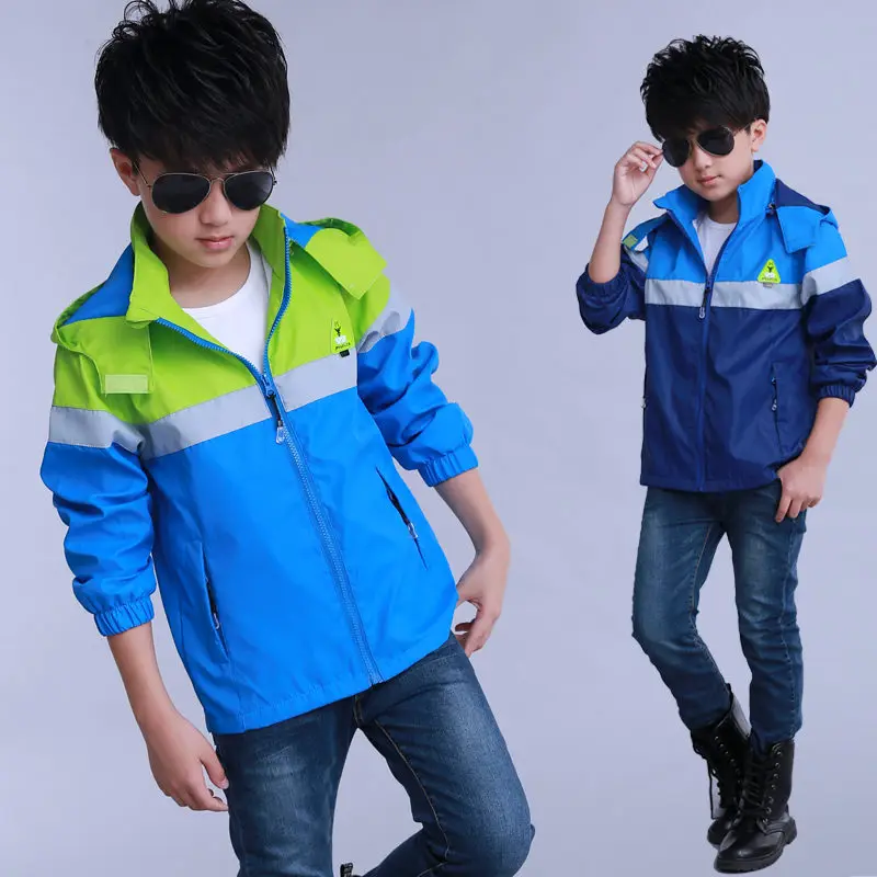 

Boys Windbreaker 2019 New Fashion Jacket For Child Clothing Wind and Rain Patchwork Coats & Outerwear For Kids Wear 5-14Y Teens