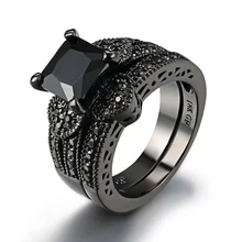 YOBEST роскошное женское кольцо с черным камнем модные свадебные ювелирные кристаллы обещание на помолвку кольца для женщин